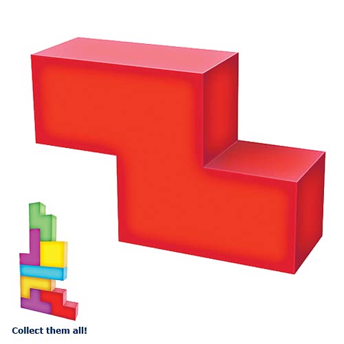 Tetris Z-Shaped Tetrimino Light-Up Sculpture